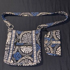 Vera Bradley Black and Blue Crossbody Bag Set